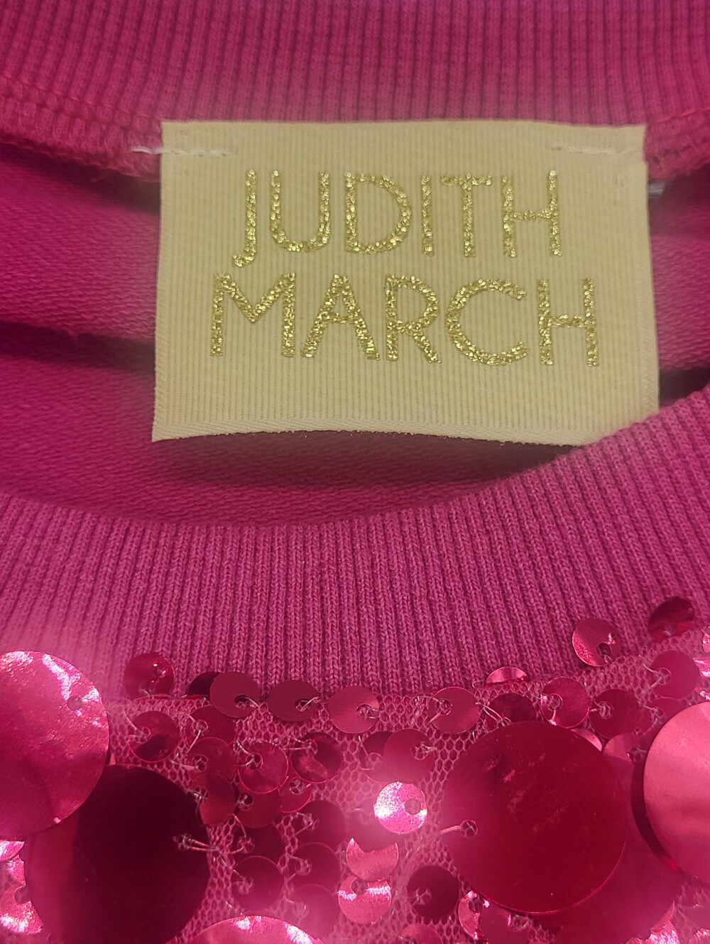 Judith March Sequin & Rhinestone Witch On Broom Top - Picture 9 of 12